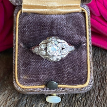 Load image into Gallery viewer, Art Deco .81ct Diamond Platinum Engagement Ring