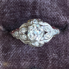 Load image into Gallery viewer, Art Deco .81ct Diamond Platinum Engagement Ring