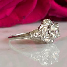 Load image into Gallery viewer, Art Deco .81ct Diamond Platinum Engagement Ring