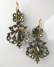 Load image into Gallery viewer, Vintage Emeralds & Rose Cut Diamonds 14K Day & Night Earrings