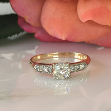 Load image into Gallery viewer, Vintage .35ct Diamond 14K Gold Engagement Ring