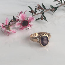 Load image into Gallery viewer, Victorian 10K Rose Gold Amethyst Ring