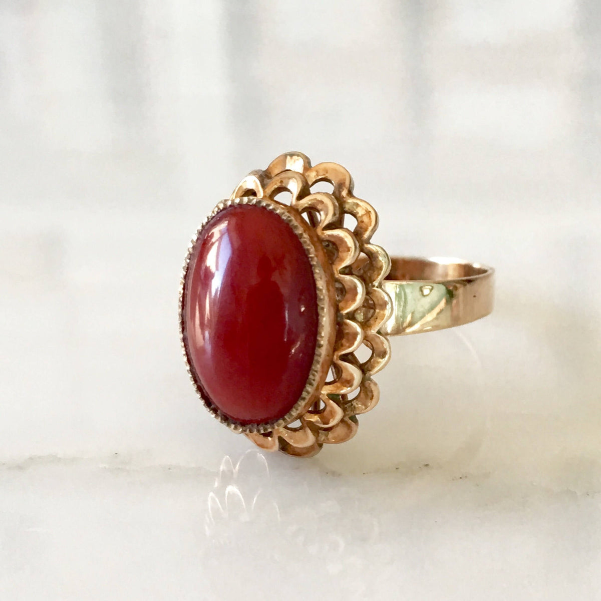 Gold Plated Rings – Tagged Red Gems– AditaJewels