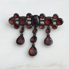 Load image into Gallery viewer, Georgian Garnet Sterling Pin Brooch