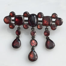 Load image into Gallery viewer, Georgian Garnet Sterling Pin Brooch