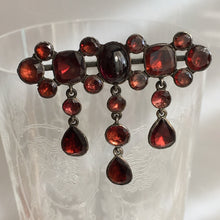Load image into Gallery viewer, Georgian Garnet Sterling Pin Brooch