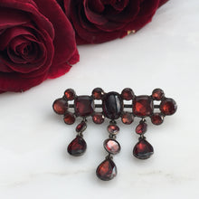 Load image into Gallery viewer, Georgian Garnet Sterling Pin Brooch
