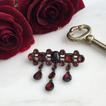 Load image into Gallery viewer, Georgian Garnet Sterling Pin Brooch