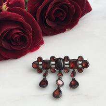 Load image into Gallery viewer, Georgian Garnet Sterling Pin Brooch