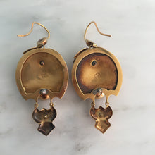 Load image into Gallery viewer, Victorian Russian 14K Gold Articulating Enamel Repousse Earrings
