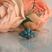Load image into Gallery viewer, Victorian 14K Gold Turquoise Ring circa 1855-1875