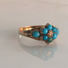 Load image into Gallery viewer, Victorian 14K Gold Turquoise Ring circa 1855-1875