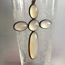 Load image into Gallery viewer, Vintage Moonstone Sterling Silver Cross