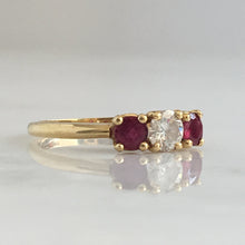 Load image into Gallery viewer, Vintage Diamond & Ruby 18K Yellow Gold Ring