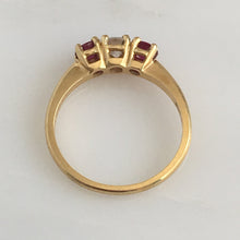 Load image into Gallery viewer, Vintage Diamond & Ruby 18K Yellow Gold Ring