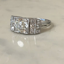 Load image into Gallery viewer, Art Deco 1.97ct Total Weight Diamond Platinum Ring