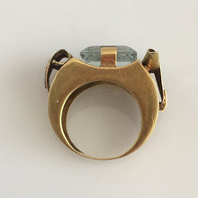 Load image into Gallery viewer, Art Deco Retro Aquamarine & 14K Gold Ring