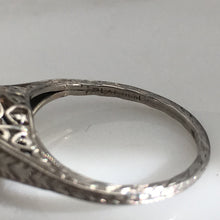 Load image into Gallery viewer, Art Deco Sapphire .40ct Platinum Engagement Ring