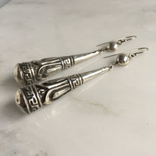 Load image into Gallery viewer, Vintage Silver Torpedo Earrings