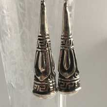 Load image into Gallery viewer, Vintage Silver Torpedo Earrings