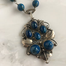 Load image into Gallery viewer, Arts & Crafts Sodalite Silver Pendant and Earring Set