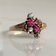 Load image into Gallery viewer, Victorian Ruby & Moonstone 14K Rose Gold Ring