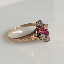 Load image into Gallery viewer, Victorian Ruby & Moonstone 14K Rose Gold Ring