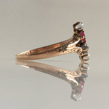 Load image into Gallery viewer, Victorian Ruby & Moonstone 14K Rose Gold Ring