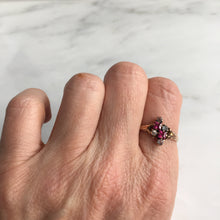 Load image into Gallery viewer, Victorian Ruby & Moonstone 14K Rose Gold Ring
