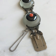 Load image into Gallery viewer, Art Deco Rock Crystal, Coral & Marcasite Bracelet