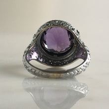 Load image into Gallery viewer, Edwardian Amethyst 14K Gold Filigree Ring