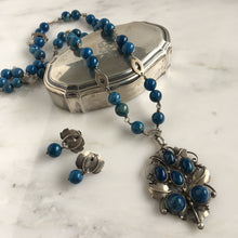 Load image into Gallery viewer, Arts & Crafts Sodalite Silver Pendant and Earring Set