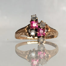 Load image into Gallery viewer, Victorian Ruby & Moonstone 14K Rose Gold Ring