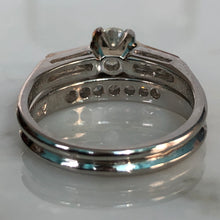 Load image into Gallery viewer, Vintage Diamond Platinum Engagement Wedding Ring Set