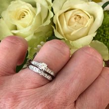 Load image into Gallery viewer, Vintage Diamond Platinum Engagement Wedding Ring Set