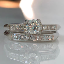 Load image into Gallery viewer, Vintage Diamond Platinum Engagement Wedding Ring Set
