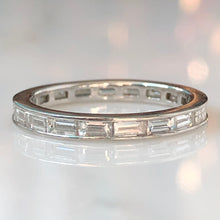 Load image into Gallery viewer, Vintage 1.28ct Baguette Diamond Platinum Eternity Ring