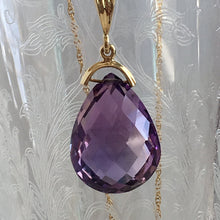 Load image into Gallery viewer, Vintage Amethyst Drop 14K Pendant Necklace