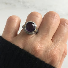 Load image into Gallery viewer, Edwardian Amethyst 14K Gold Filigree Ring