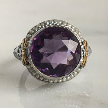 Load image into Gallery viewer, Edwardian Amethyst 14K Gold Filigree Ring