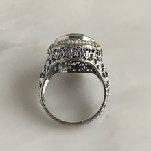 Load image into Gallery viewer, Edwardian Amethyst 14K Gold Filigree Ring