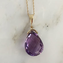 Load image into Gallery viewer, Vintage Amethyst Drop 14K Pendant Necklace