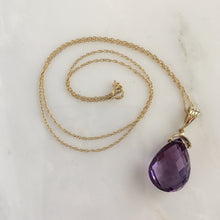 Load image into Gallery viewer, Vintage Amethyst Drop 14K Pendant Necklace