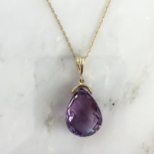 Load image into Gallery viewer, Vintage Amethyst Drop 14K Pendant Necklace