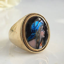 Load image into Gallery viewer, Victorian 14K Miniature Portrait Ring Signed Franel