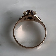 Load image into Gallery viewer, Victorian Garnet & Seed Pearl 14K Rose Gold Ring