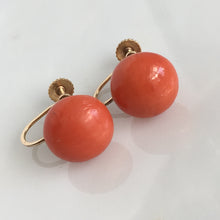 Load image into Gallery viewer, Victorian Natural Red Coral 14K Earrings