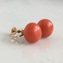 Load image into Gallery viewer, Victorian Natural Red Coral 14K Earrings