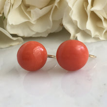 Load image into Gallery viewer, Victorian Natural Red Coral 14K Earrings