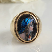 Load image into Gallery viewer, Victorian 14K Miniature Portrait Ring Signed Franel